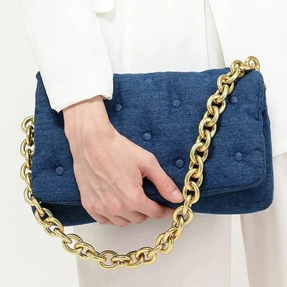 Zara Viral Puffy Denim Chain Bag - Picture 16 of 16